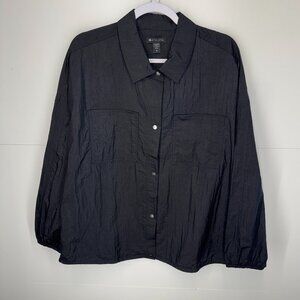 NWOT Athleta Lunar Shine Button Down Shirt in Black